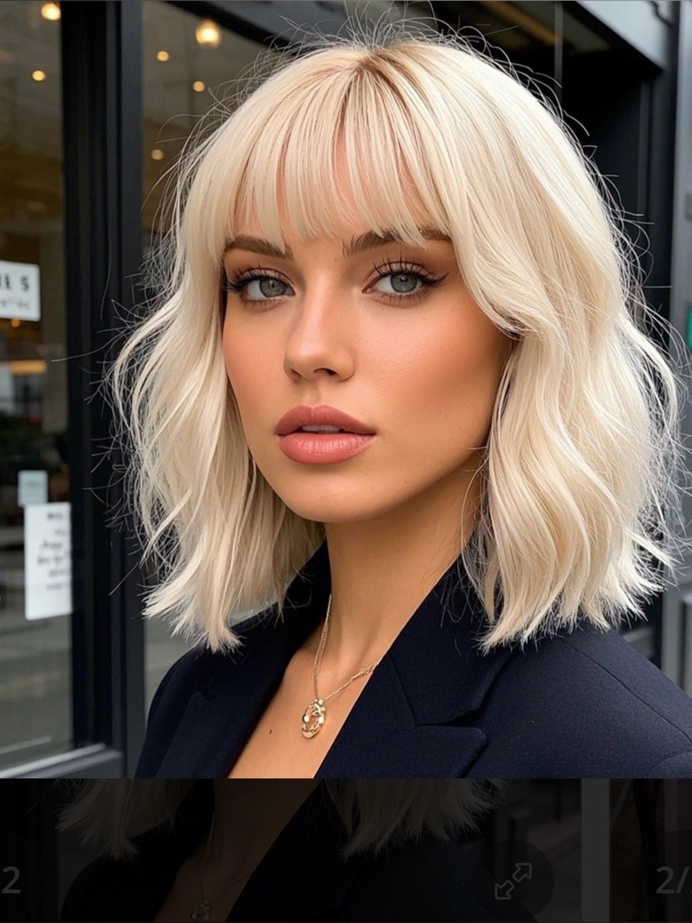 Short Wavy Blonde Synthetic Wig with Bangs for Women Daily Use Or Party Wear